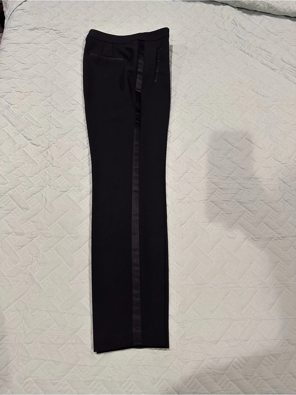 Zara Women’s Black Tuxedo Suit Set Blazer S Pants Satin Trim XS Formal - Picture 12 of 13